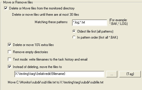 delete or move oldest files